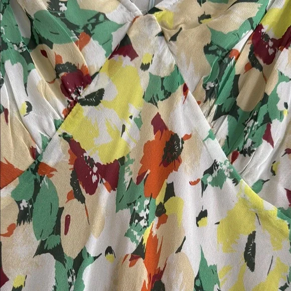 Anthropologie Floral Print V-Neck Women's Dress - Picture 3 of 16